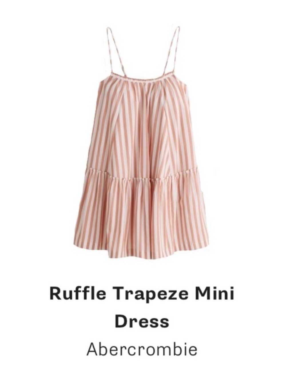 Abercrombie & Fitch Pink and White Striped Spaghetti‑Strap Mini Dress